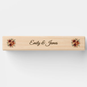 Personalized Rustic Fall Floral Wedding Topple Tower
