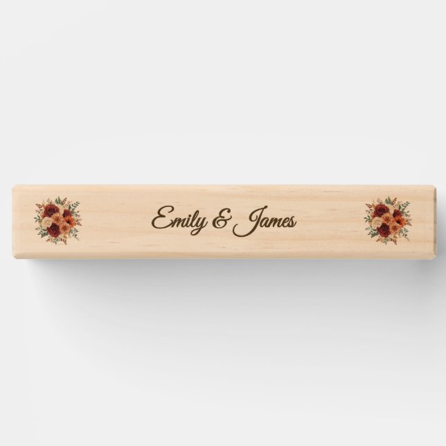 Personalized Rustic Fall Floral Wedding Topple Tower (Front)