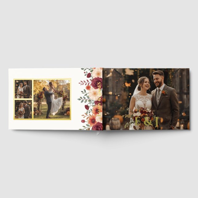 Personalized Rustic Fall Foil Guestbook with Photo (Full)