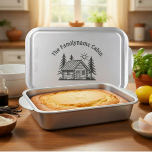 Personalized Rustic Family Cabin  Cake Pan