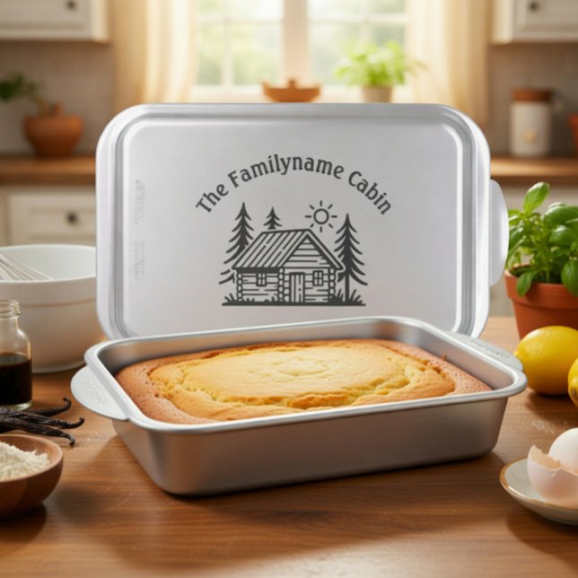 Personalized Rustic Family Cabin  Cake Pan (Creator Uploaded)