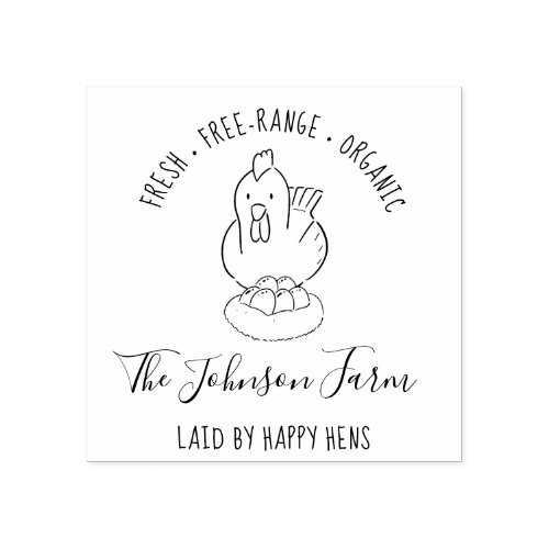 Personalized Rustic Family Egg Farm Rubber Stamp