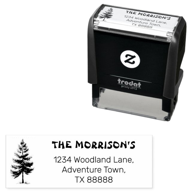 Personalized Rustic Family Name Return Address Self-inking Stamp (In Situ)