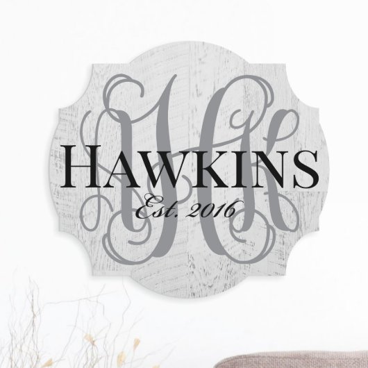 Personalized Rustic Family Name Sign  (Front)