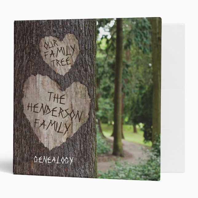 Personalized Rustic Family Tree Genealogy Binder (Front/Inside)