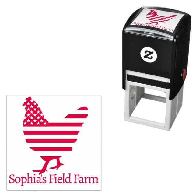 Personalized Rustic Farm Fresh Name Chicken egg Self-inking Stamp (In Situ)