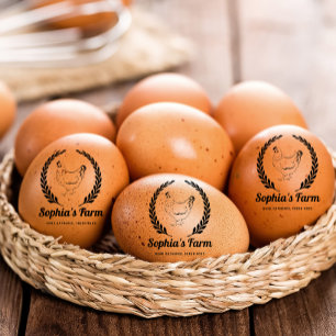 Personalized Rustic Farm Fresh Name Round egg Rubber Stamp