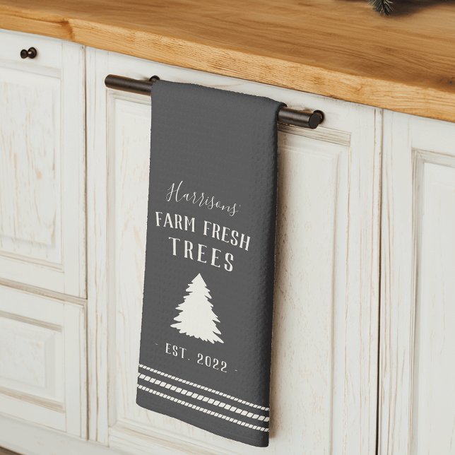 Personalized Rustic Farm Fresh Trees Kitchen Towel (Creator Uploaded)