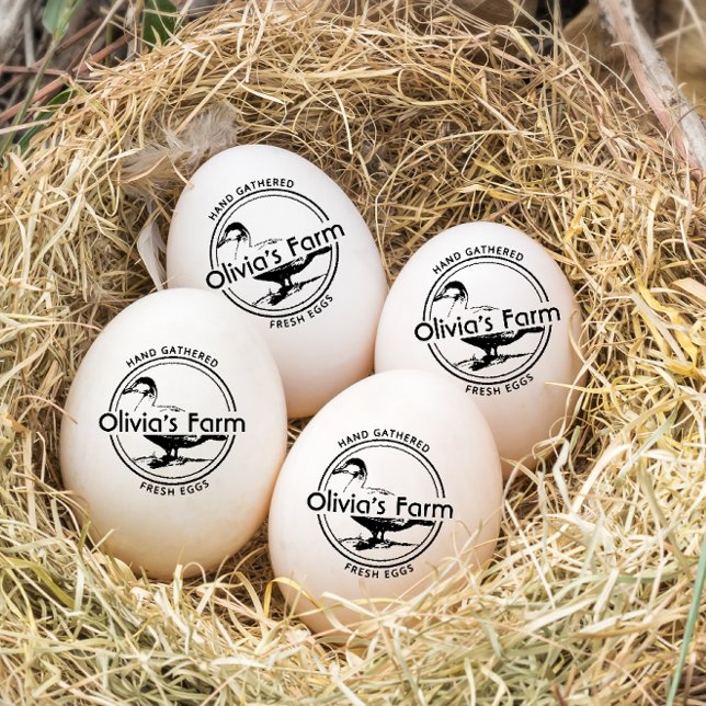 Personalized Rustic Farm Owner Duck Egg Rubber Stamp (Modern custom farm fresh duck egg rubber stamp)