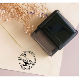 Personalized Rustic Farm Owner Duck Egg Self-inking Stamp