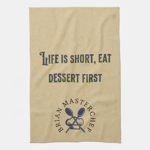 Personalized Rustic farmhouse Masterchef Funny Kitchen Towel
