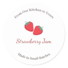 Personalized Rustic Farmhouse Strawberry Jam Label