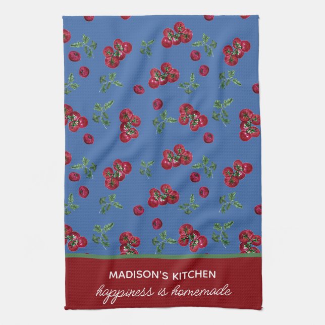  Personalized  Rustic Farmhouse Tomato  Kitchen Towel (Vertical)