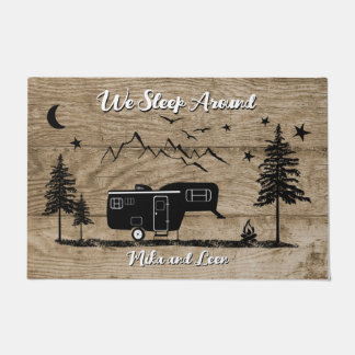 Personalized Rustic Fifth Wheel Doormat