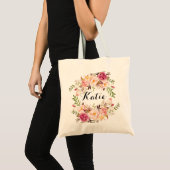 Personalized Rustic Floral Braidsmaid Tote Bag (Front (Product))