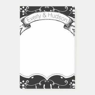 Personalized Rustic Floral Post-it® Notes