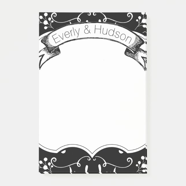 Personalized Rustic Floral Post-it® Notes (Front)