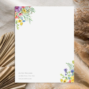 Personalized Rustic Floral Stationery Paper