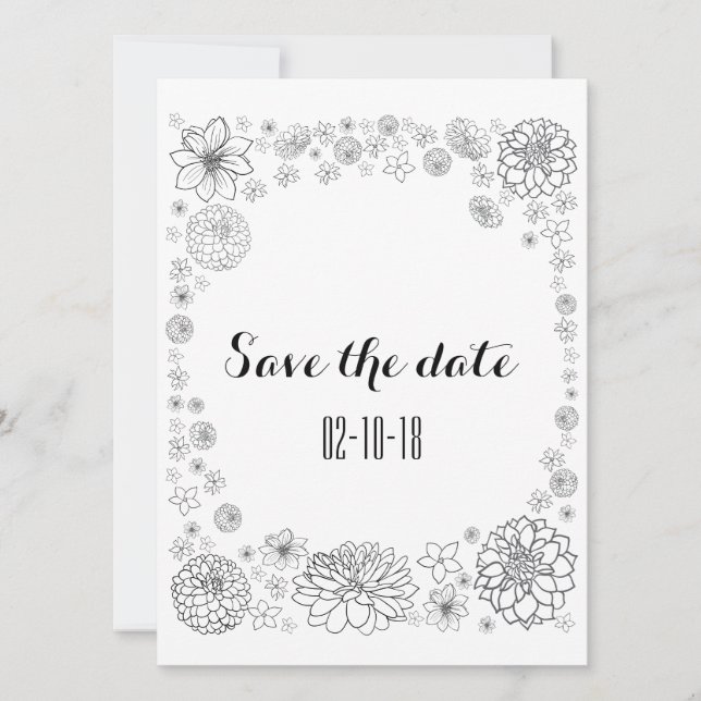 Personalized rustic floral wedding invite (Front)