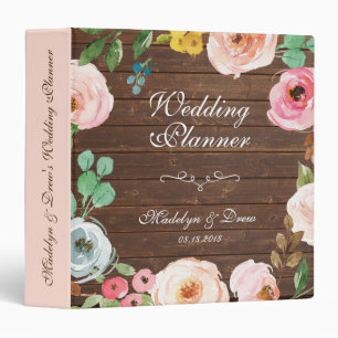 Personalized Rustic Floral Wedding Planner Binder