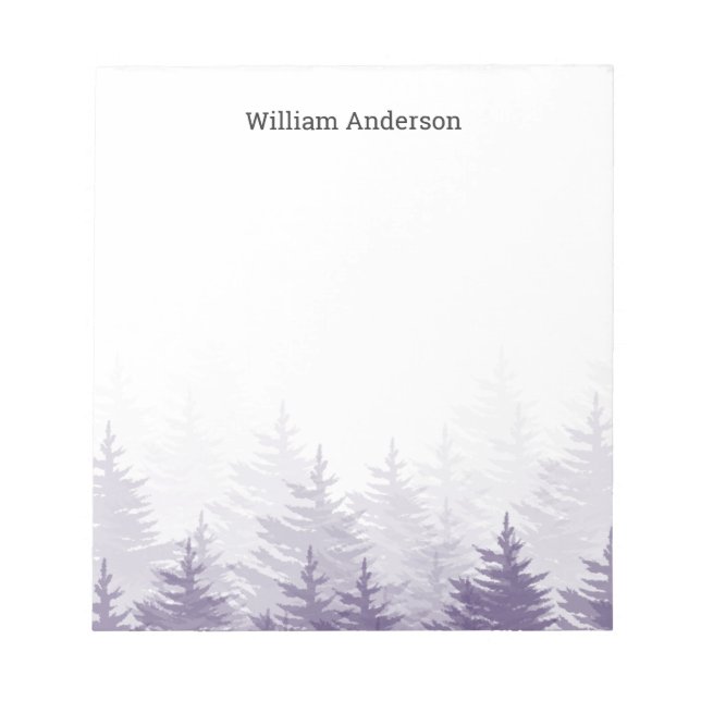 Personalized Rustic Forest Trees Notes (Front)