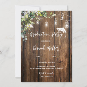 Personalized Rustic Graduation Designs Invitation