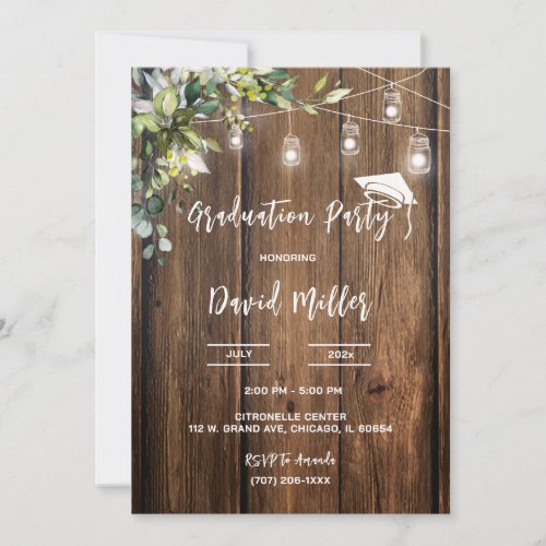 Personalized  Rustic Graduation Designs Invitation