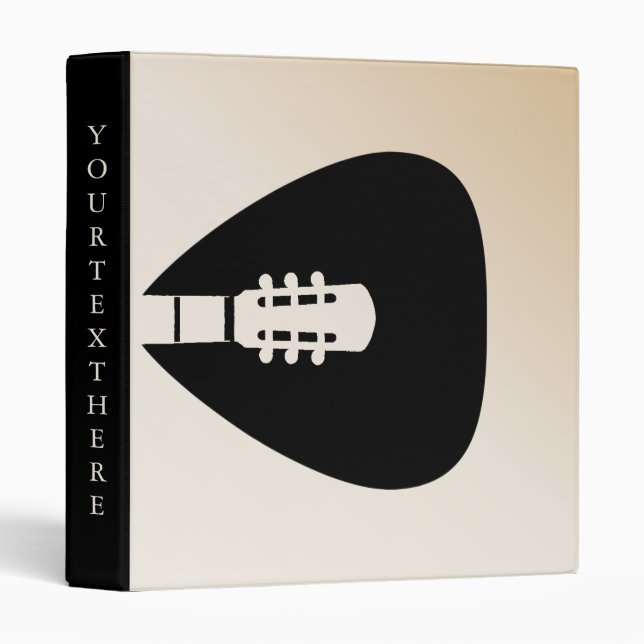 Personalized Rustic guitar 3 Ring Binder (Front/Spine)