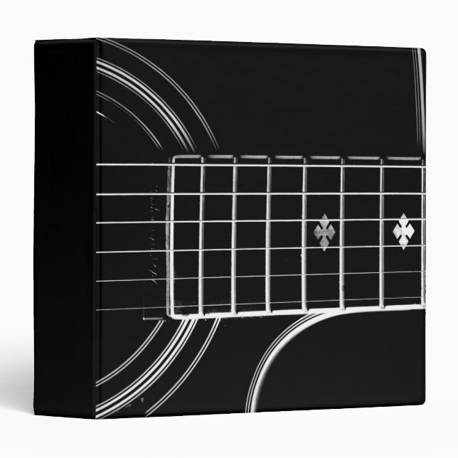 Personalized Rustic guitar 3 Ring Binder (Front/Spine)