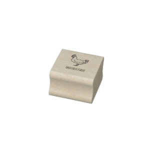Personalized Rustic Hen Name Egg Love Rubber Stamp
