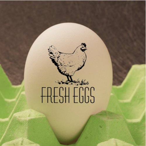 Personalized Rustic Hen Name Egg Love Rubber Stamp