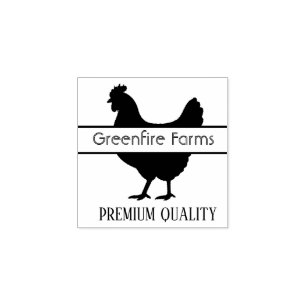 Personalized Rustic Hen Name Egg Love Rubber Stamp
