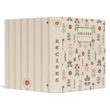 Personalized Rustic Herbal & Stripe Family Recipe