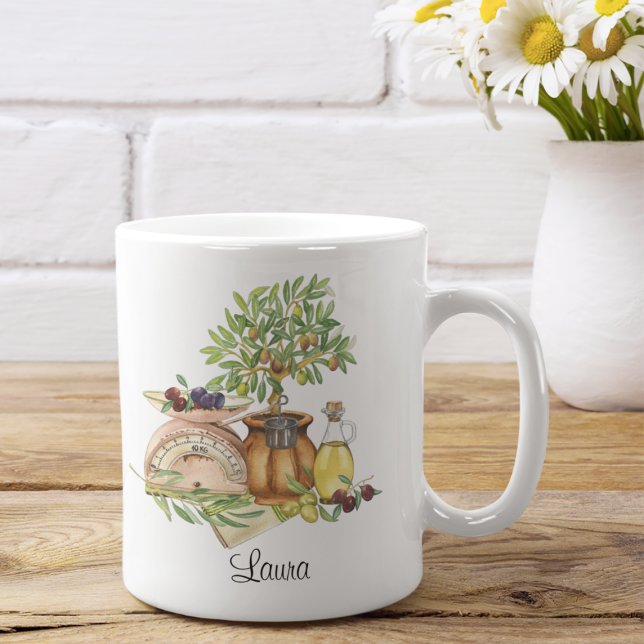 Personalized Rustic Italian Watercolor  Coffee Mug (Creator Uploaded)