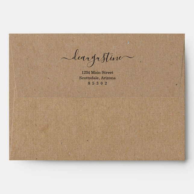 Personalized Rustic Kraft Paper Background Envelope (Back (Top Flap))