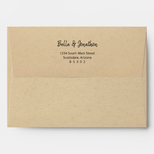 Personalized Rustic Kraft Paper Background Wedding Envelope