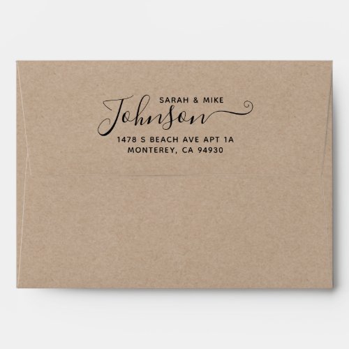 Personalized Rustic Kraft Paper Script Font Envelo Envelope