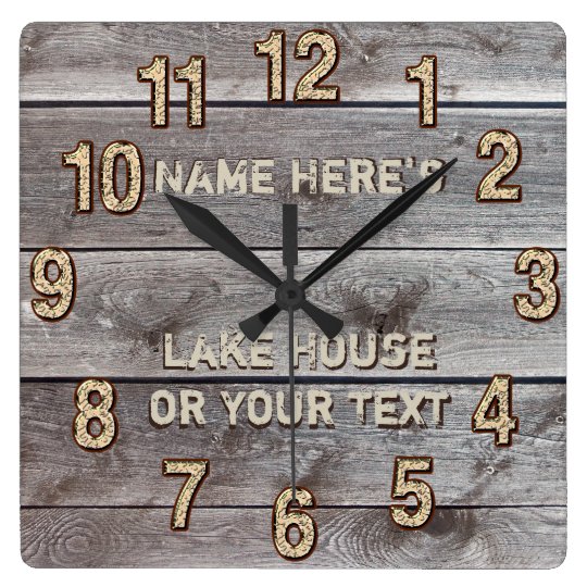 Personalized Rustic Lake House Wall Decor, Clock | Zazzle.com