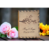 Personalized Rustic Leather Wedding Guest Book  (Front)