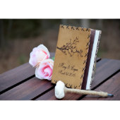 Personalized Rustic Leather Wedding Guest Book  (Front)