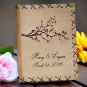 Personalized Rustic Leather Wedding Guest Book  (Front)