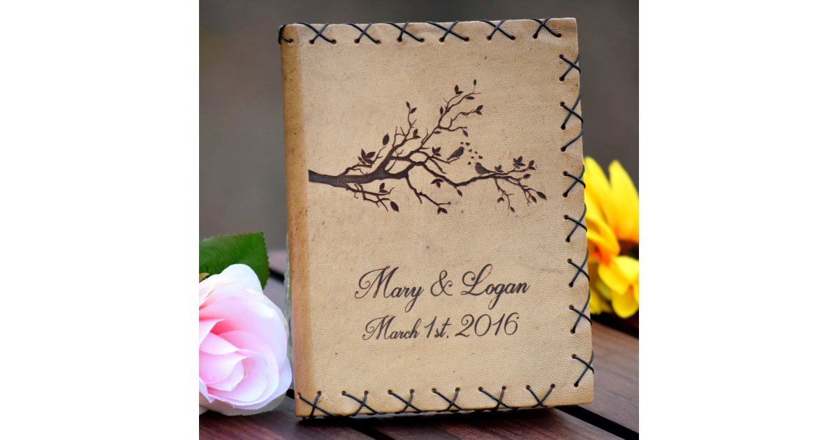 Personalized Rustic Leather Wedding Guest Book Zazzle