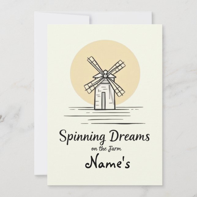 Personalized Rustic Line Art Card (Front)