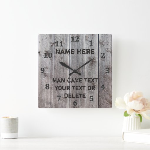 Personalized Rustic Man Cave Clocks for Him Zazzle