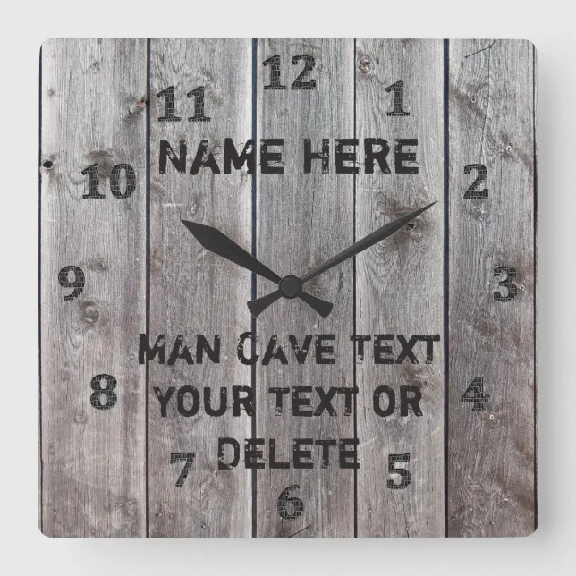 Personalized Rustic Man Cave Clocks for Him Zazzle