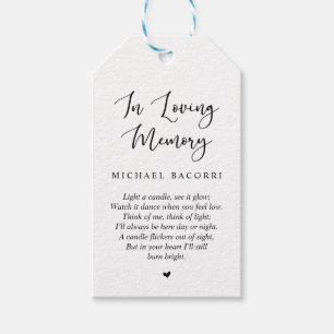 Personalized Rustic Modern Black Font, Funeral Tag