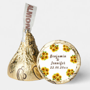 Personalized rustic morden sunflower wedding hershey®'s kisses®
