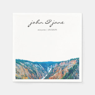 Personalized Rustic Mountain Waterfall Napkins