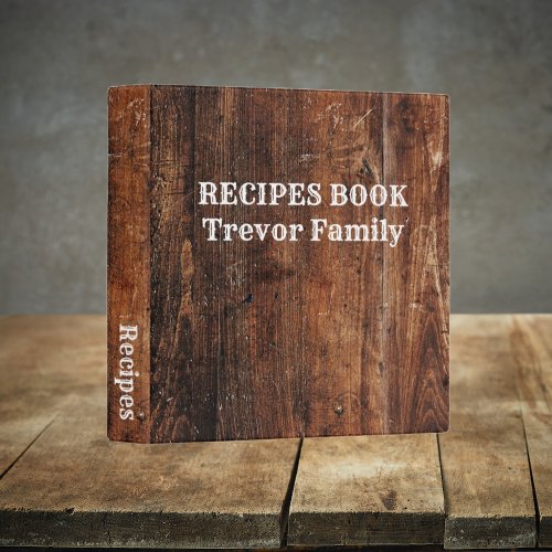 Personalized Rustic Old Wood Recipe Binder
