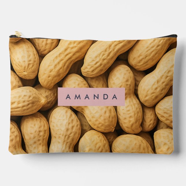 Personalized Rustic Peanut Snack Design Accessory Pouch (Front)